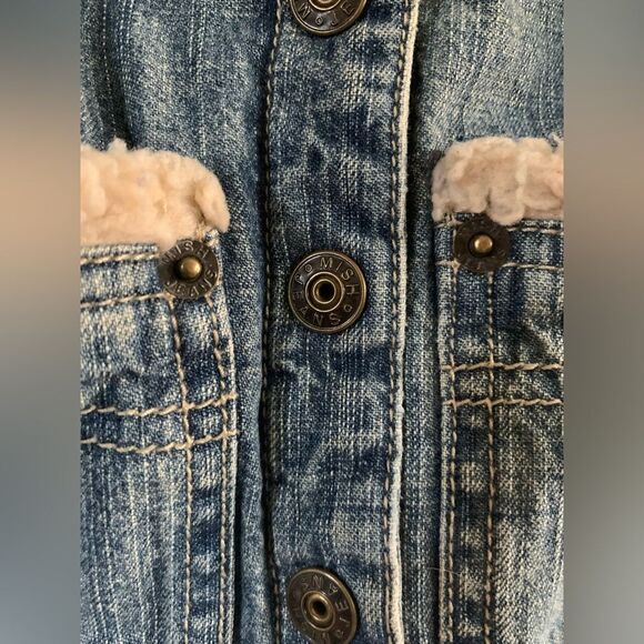 Mish Jeans Mish Boys Faux Fur Lined Denim Jacket Size 12MOS - Picture 5 of 9